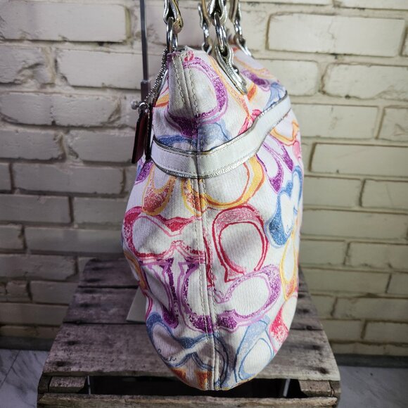 Coach Poppy Dream Signature C's Colorful Tote Bag - Picture 5 of 15
